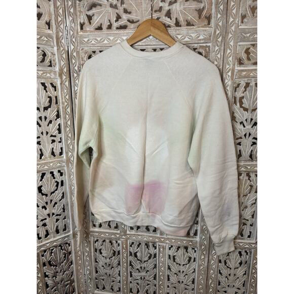 Vintage 80s Pegasus Unicorn Graphic SWEATSHIRT Horse USA Rare Pink Fantasy L - Picture 5 of 8